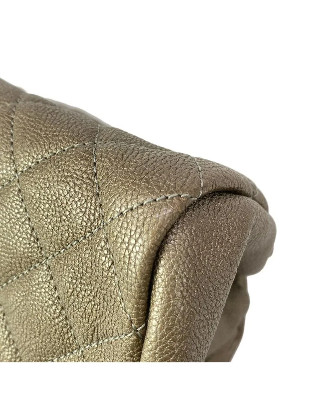 Chanel Shoulder Bag Mademoiselle Khaki Gold